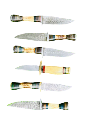 Handcrafted Damascus Hunting Knife Set (SKN-63)