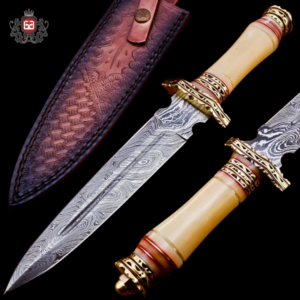 BEAUTIFUL DAMASCUSS STEEL DAGGER KNIVE (DG-001)