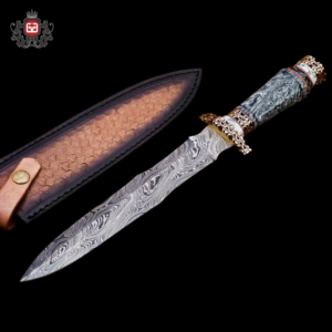 BEAUTIFUL DAMASCUSS STEEL DAGGER KNIVE (DG-002)