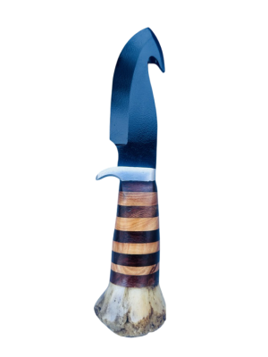 Custom Gut Hook Knife with Antler-Style Handle (SKN-116)